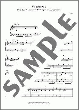 Voluntary 7 In D Minor From 10 Voluntaries For Harpsichord(William Boyce) 楽譜 ピアノ（ソロ） ダウンロード