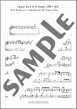 Fugue No.1 In G Minor (From 6 Fugues) HWV 605(George Frideric Handel) 楽譜 ピアノ（ソロ） ダウンロード