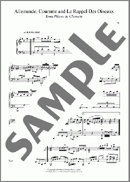 Allemande, Courante and 'Le Rappel Des Oiseaux' From Pieces De Clavecin(Jean-Philippe Rameau) 楽譜 ピアノ（ソロ） ダウンロード