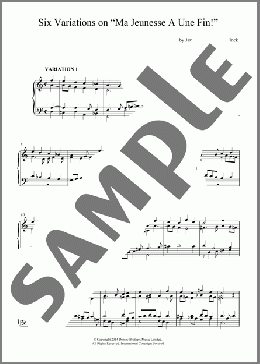 6 Variations On Ma Jeunesse A Une Fin!(Jan Pieterszoon Sweelinck) 楽譜 ピアノ（ソロ） ダウンロード