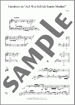Variations On 'Ach, Was Soll Ich Sunder Machen'(Johann Pachelbel) 楽譜 ピアノ（ソロ） ダウンロード