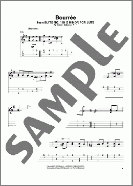 Bourree(Johann Sebastian Bach) 楽譜 ウクレレ（ソロ） ダウンロード