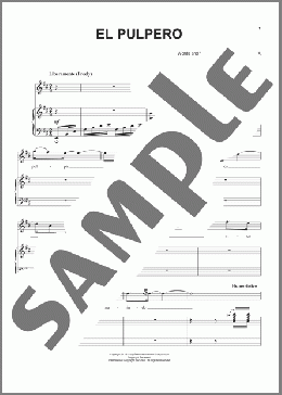 El Pulpero(Ernesto Lecuona) 楽譜 ピアノ & ボーカル ダウンロード