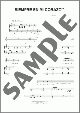 Siempre En Mi Corazon(Ernesto Lecuona) 楽譜 ピアノ & ボーカル ダウンロード