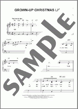 Grown-Up Christmas List(Amy Grant) 楽譜 ピアノ（ソロ） ダウンロード