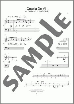 Cruella De Vil (from 101 Dalmations) (arr. Mona Rejino)(Mel Leven) 楽譜 ピアノ（ソロ） ダウンロード