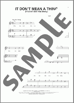 It Don't Mean A Thing (If It Ain't Got That Swing)(Nina Simone/Duke Ellington) 楽譜 ピアノ & ボーカル ダウンロード