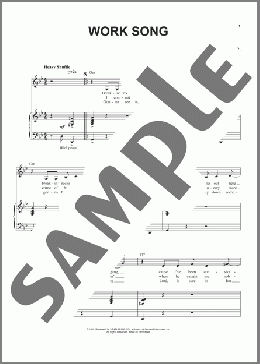 Work Song(Nina Simone/Cannonball Adderley) 楽譜 ピアノ & ボーカル ダウンロード