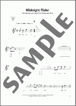 Midnight Rider(Allman Brothers Band) 楽譜 ウクレレ（弾き語り） ダウンロード