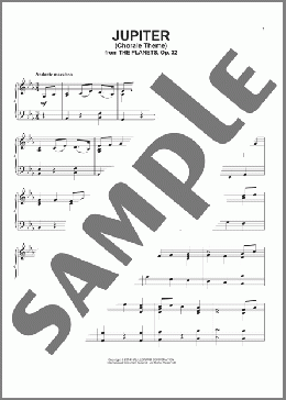 Jupiter(Gustav Holst) 楽譜 ピアノ（ソロ） ダウンロード