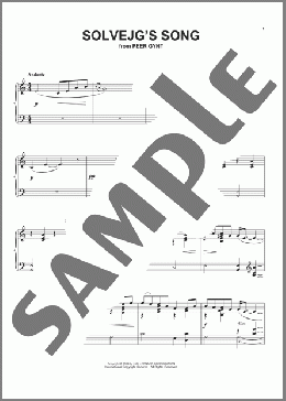 Solvejg's Song(Henrik Ibsen) 楽譜 ピアノ（ソロ） ダウンロード