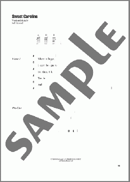Sweet Caroline(Neil Diamond) 楽譜 ウクレレ（コード譜） ダウンロード