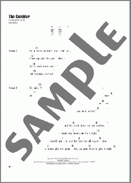 The Gambler(Kenny Rogers) 楽譜 ウクレレ（コード譜） ダウンロード