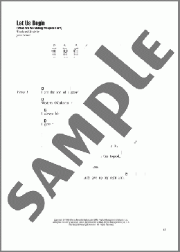 Let Us Begin (What Are We Making Weapons For?)(John Denver) 楽譜 ウクレレ（コード譜） ダウンロード