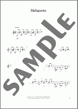 Malaguena(Francisco Tarrega) 楽譜 ギター（その他） ダウンロード