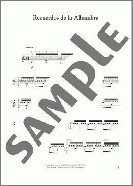Recuerdos de la Alhambra(Francisco Tarrega) 楽譜 ギター（その他） ダウンロード