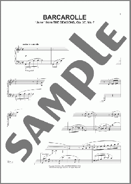 Barcarolle In G Minor (”June”), Op. 37, No. 6 (arr. Lee Evans)(Pyotr Il'yich Tchaikovsky) 楽譜 ピアノ（ソロ） ダウンロード