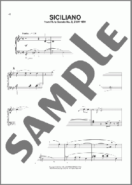 Siciliano(Johann Sebastian Bach) 楽譜 ピアノ（ソロ） ダウンロード