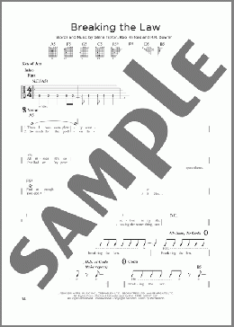 Breaking The Law(Judas Priest) 楽譜 ギターリード ダウンロード