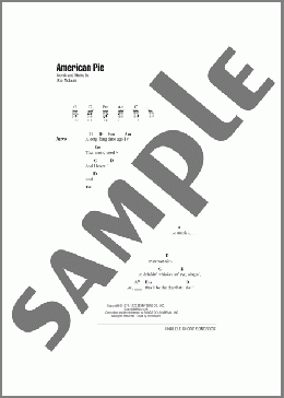 American Pie(Don McLean) 楽譜 ウクレレ（コード譜） ダウンロード