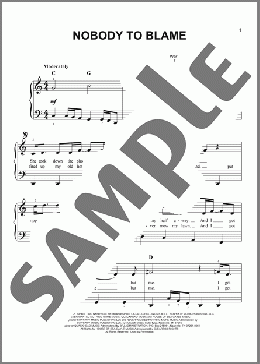 Nobody To Blame(Chris Stapleton) 楽譜 ピアノ（ソロ） ダウンロード