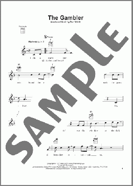 The Gambler(Kenny Rogers) 楽譜 ウクレレ（弾き語り） ダウンロード