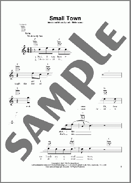 Small Town(John Mellencamp) 楽譜 ウクレレ（弾き語り） ダウンロード