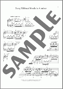 Song Without Words In A Minor, Op. 19, No. 2(Felix Mendelssohn) 楽譜 ピアノ（ソロ） ダウンロード