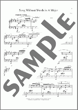 Song Without Words In A Major, Op. 62, No. 6(Felix Mendelssohn) 楽譜 ピアノ（ソロ） ダウンロード