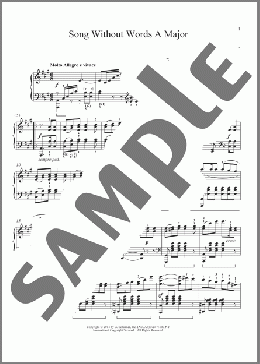 Song Without Words In A Major, Op. 19, No. 3(Felix Mendelssohn) 楽譜 ピアノ（ソロ） ダウンロード