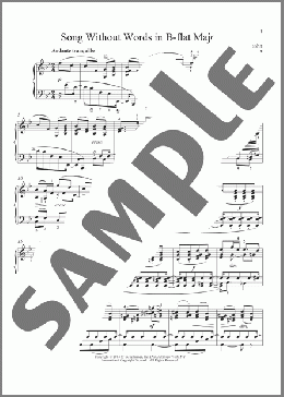 Song Without Words In B-Flat Major, Op. 67, No. 3(Felix Mendelssohn) 楽譜 ピアノ（ソロ） ダウンロード