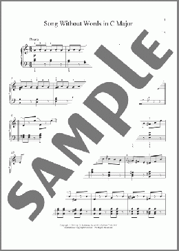 Song Without Words In C Major, Op. 102, No. 3(Felix Mendelssohn) 楽譜 ピアノ（ソロ） ダウンロード