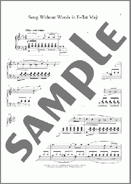Song Without Words In E-Flat Major, Op. 53, No. 2(Felix Mendelssohn) 楽譜 ピアノ（ソロ） ダウンロード