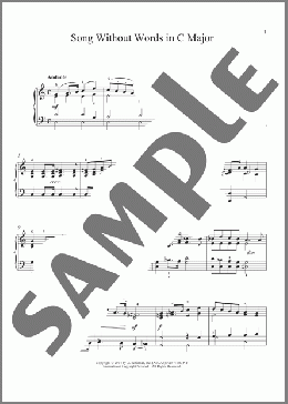 Song Without Words In C Major, Op. 102, No. 6(Felix Mendelssohn) 楽譜 ピアノ（ソロ） ダウンロード
