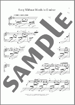 Song Without Words In G Minor, Op. 102, No. 4(Felix Mendelssohn) 楽譜 ピアノ（ソロ） ダウンロード