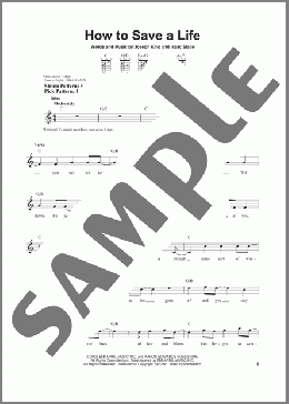 How To Save A Life(The Fray) 楽譜 メロディ ダウンロード