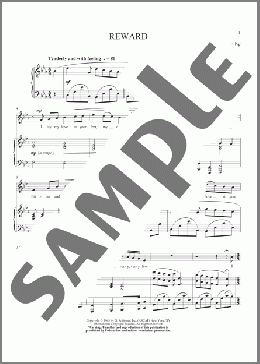 Reward(John Jacob Niles) 楽譜 ピアノ & ボーカル ダウンロード