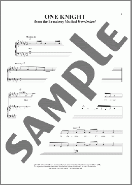 One Knight(Jack Murphy/Frank Wildhorn) 楽譜 ピアノ & ボーカル ダウンロード