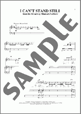I Can't Stand Still(Tom Snow/Dean Pitchford) 楽譜 ピアノ & ボーカル ダウンロード