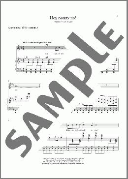 Hey Nonny-No!(Samuel Barber) 楽譜 ピアノ & ボーカル ダウンロード