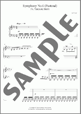 Symphony No.6 ('Pastoral'), 4th Movement(Ludwig van Beethoven) 楽譜 ピアノ（ソロ） ダウンロード
