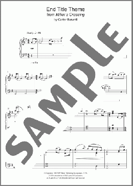 Miller's Crossing (End Titles)(Carter Burwell) 楽譜 ピアノ（ソロ） ダウンロード