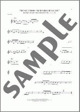 Theme From Schindler's List(John Williams) 楽譜 トランペット（ソロ） ダウンロード