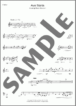 Ave Maria(Franz Schubert) 楽譜 クラリネット ダウンロード