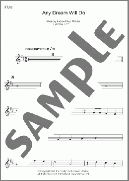 Any Dream Will Do (from Joseph And The Amazing Technicolor Dreamcoat)(Andrew Lloyd Webber) 楽譜 フルート ダウンロード