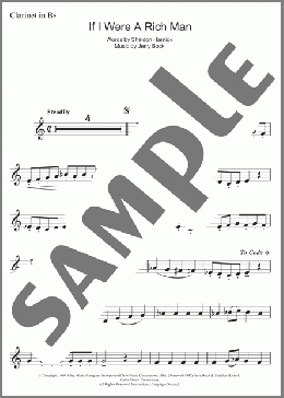 If I Were A Rich Man (from Fiddler On The Roof)(Bock & Harnick) 楽譜 クラリネット ダウンロード