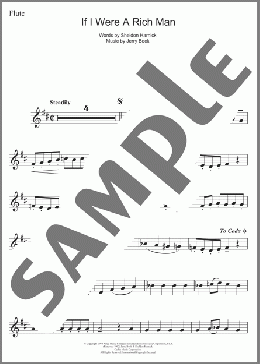 If I Were A Rich Man (from Fiddler On The Roof)(Bock & Harnick) 楽譜 フルート ダウンロード