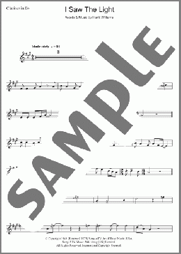 I Saw The Light(Hank Williams/Daniel O'Donnell) 楽譜 クラリネット ダウンロード
