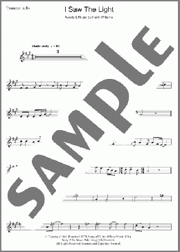 I Saw The Light(Hank Williams/Daniel O'Donnell) 楽譜 トランペット（ソロ） ダウンロード