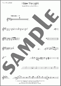 I Saw The Light(Hank Williams/Daniel O'Donnell) 楽譜 テナーサックス（ソロ） ダウンロード